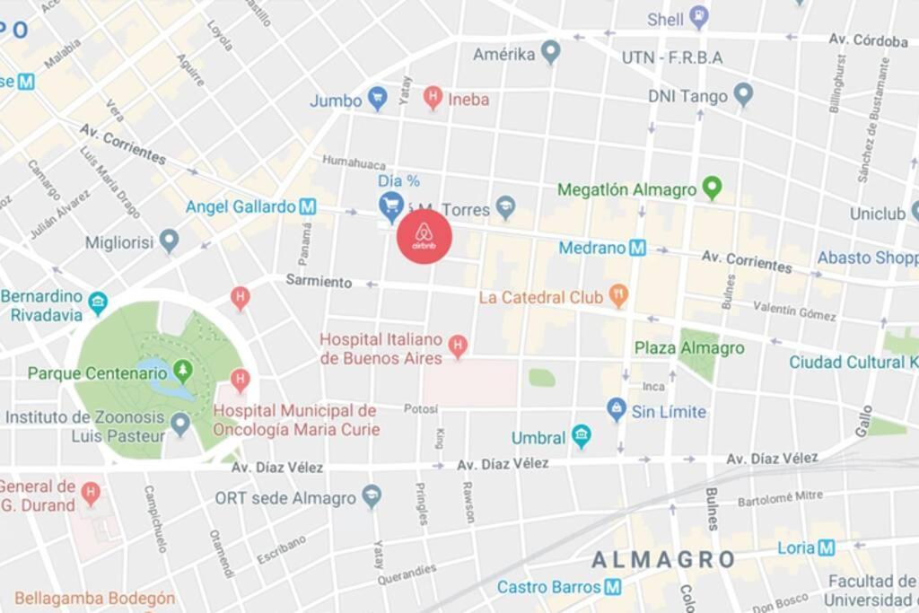 דירות בואנוס איירס 2 Ambientes En Almagro En Av Corrientes Para 2 Personas מראה חיצוני תמונה